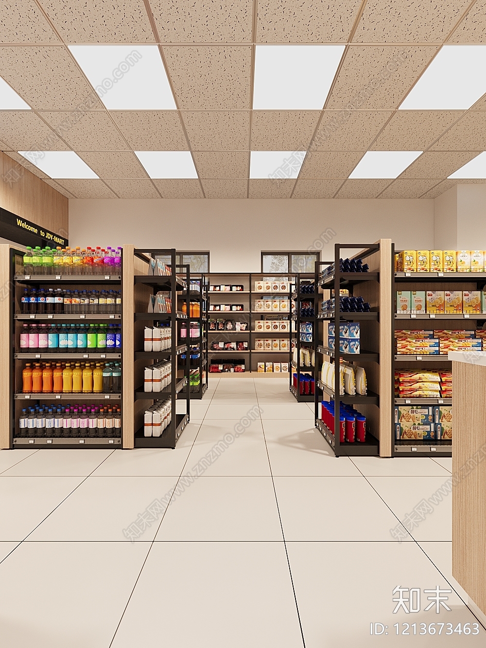 现代简约便利店3D模型下载【ID:1213673463】
