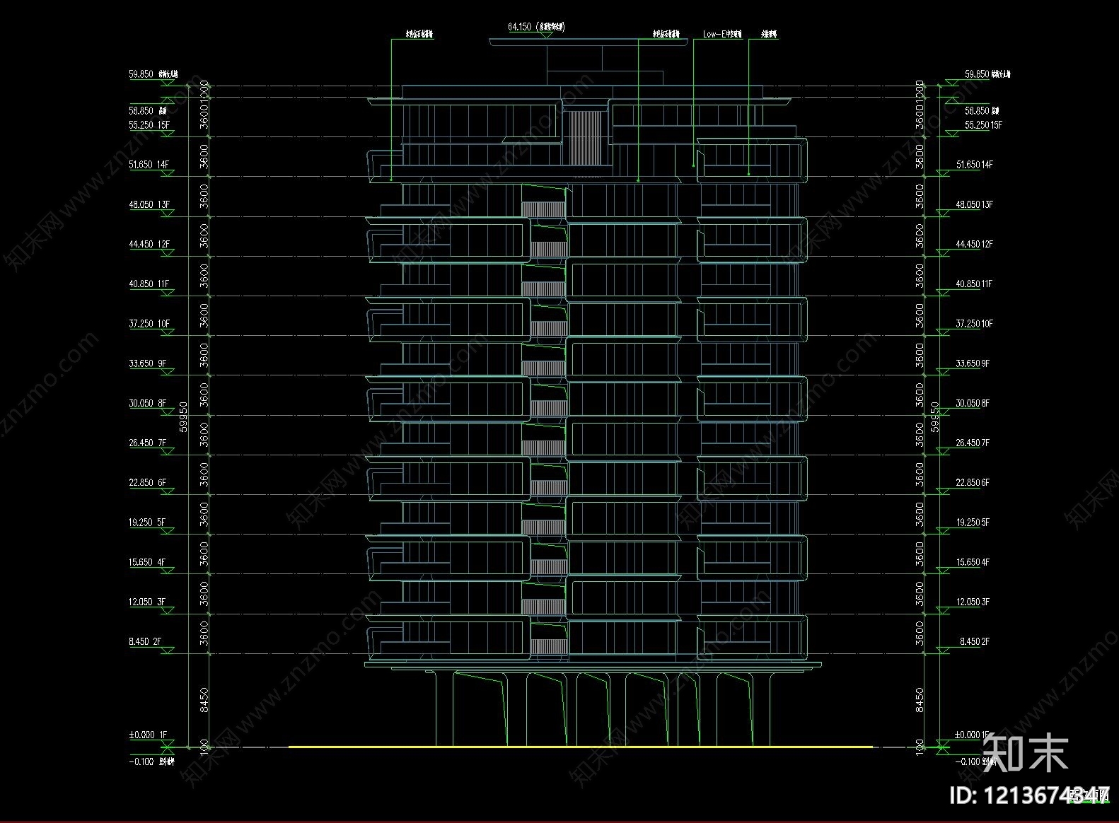 现代轻奢住宅楼建筑cad施工图下载【ID:1213674347】