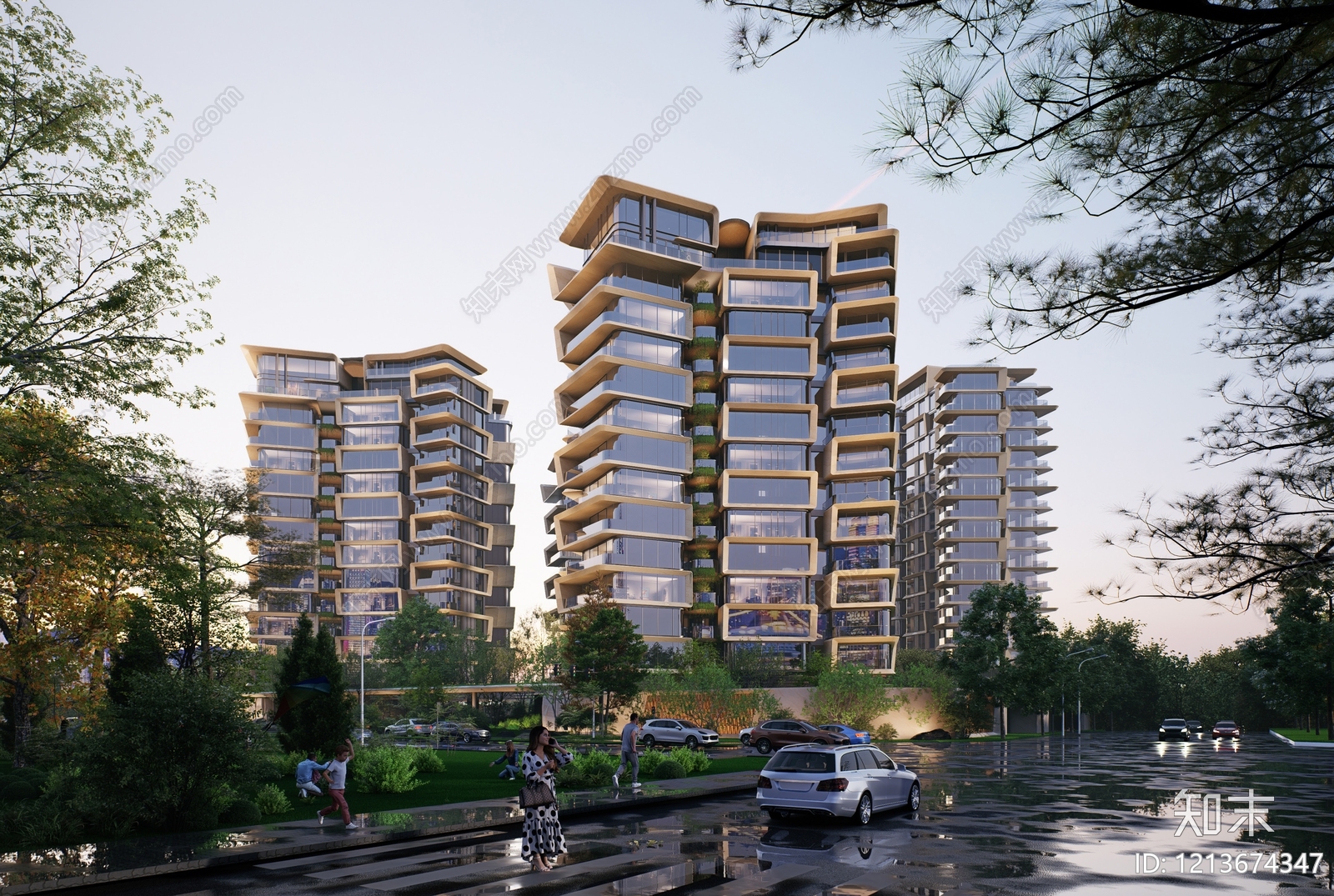 现代轻奢住宅楼建筑cad施工图下载【ID:1213674347】
