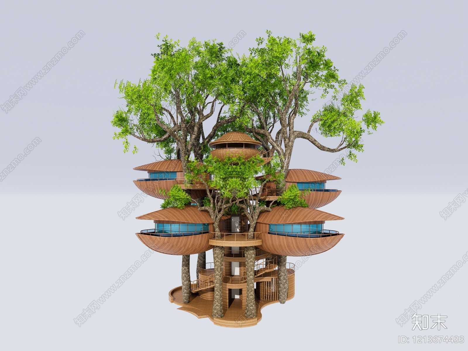 树屋建筑树屋SU模型下载【ID:1213674433】