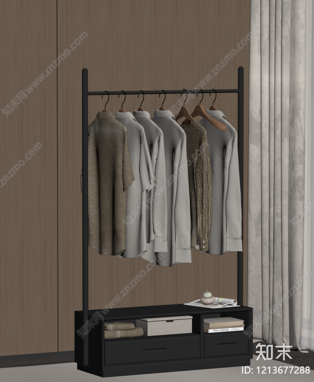 现代简约衣架SU模型下载【ID:1213677288】