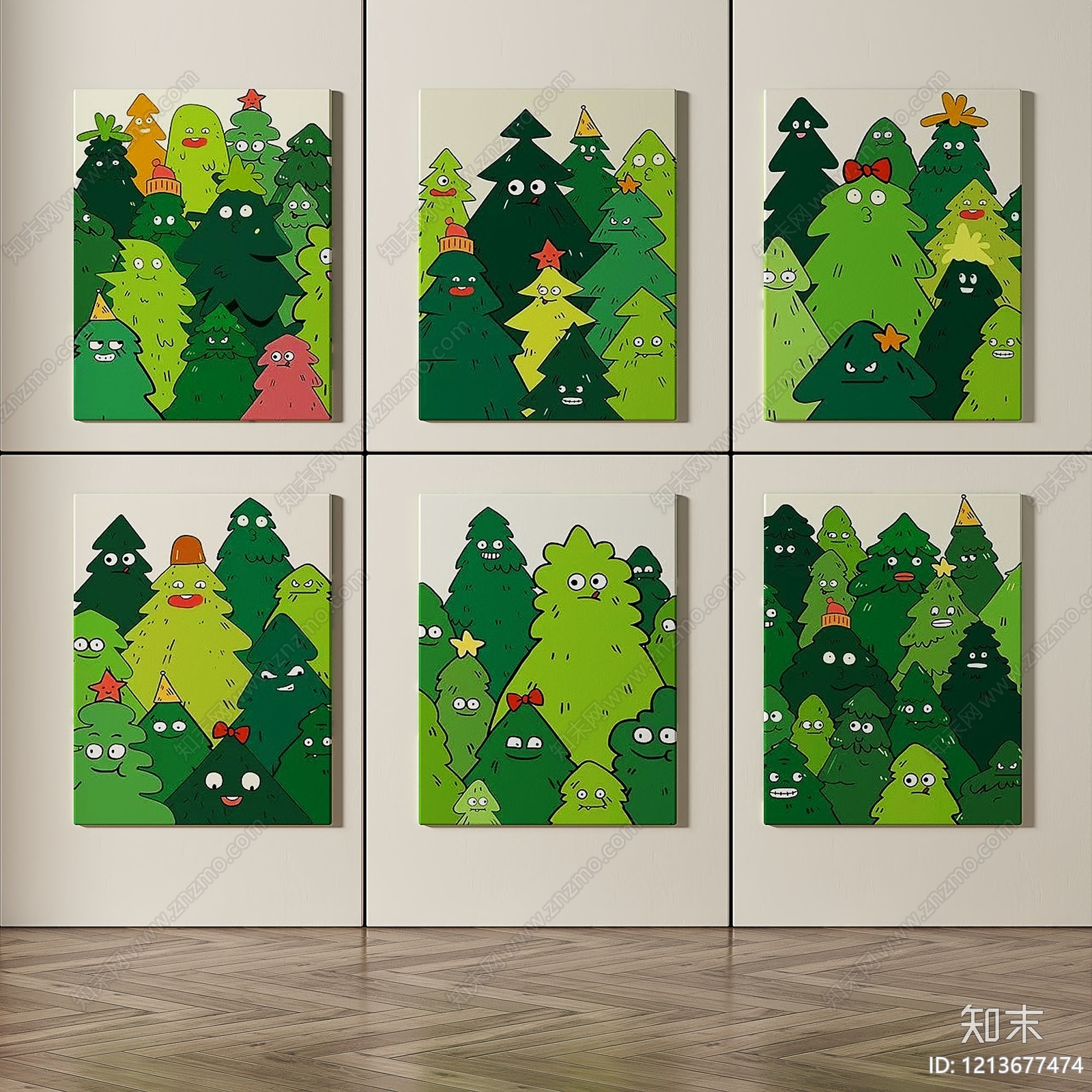 卡通童趣风组合画3D模型下载【ID:1213677474】