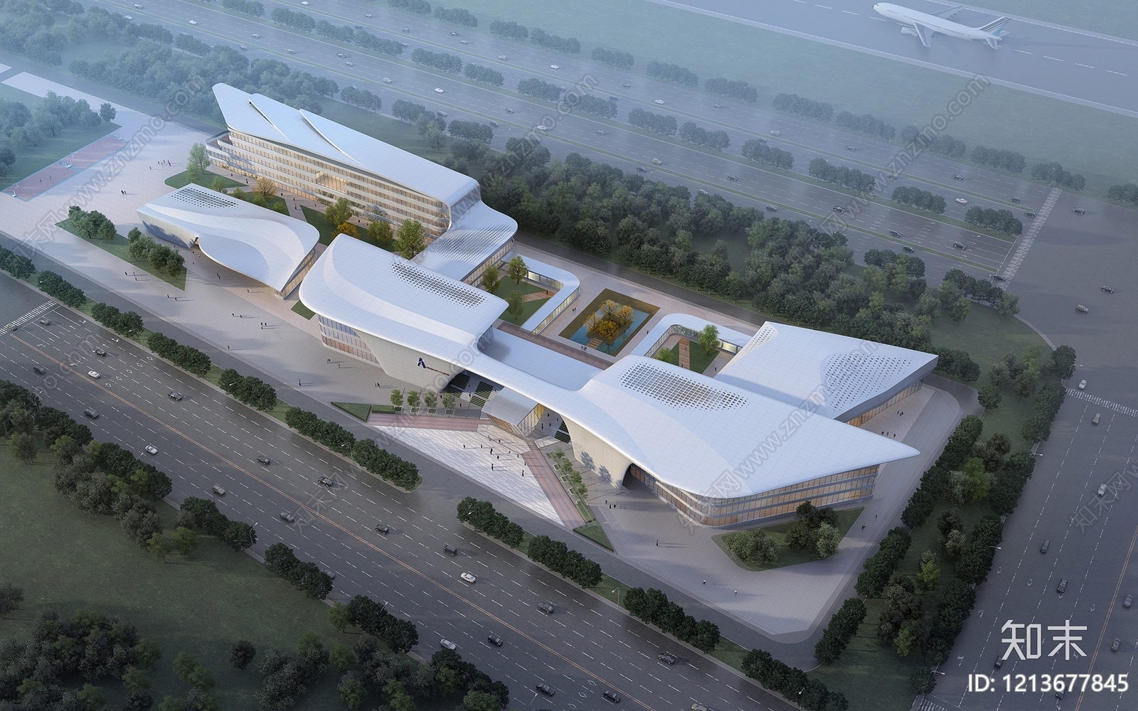 现代主义会展中心3D模型下载【ID:1213677845】