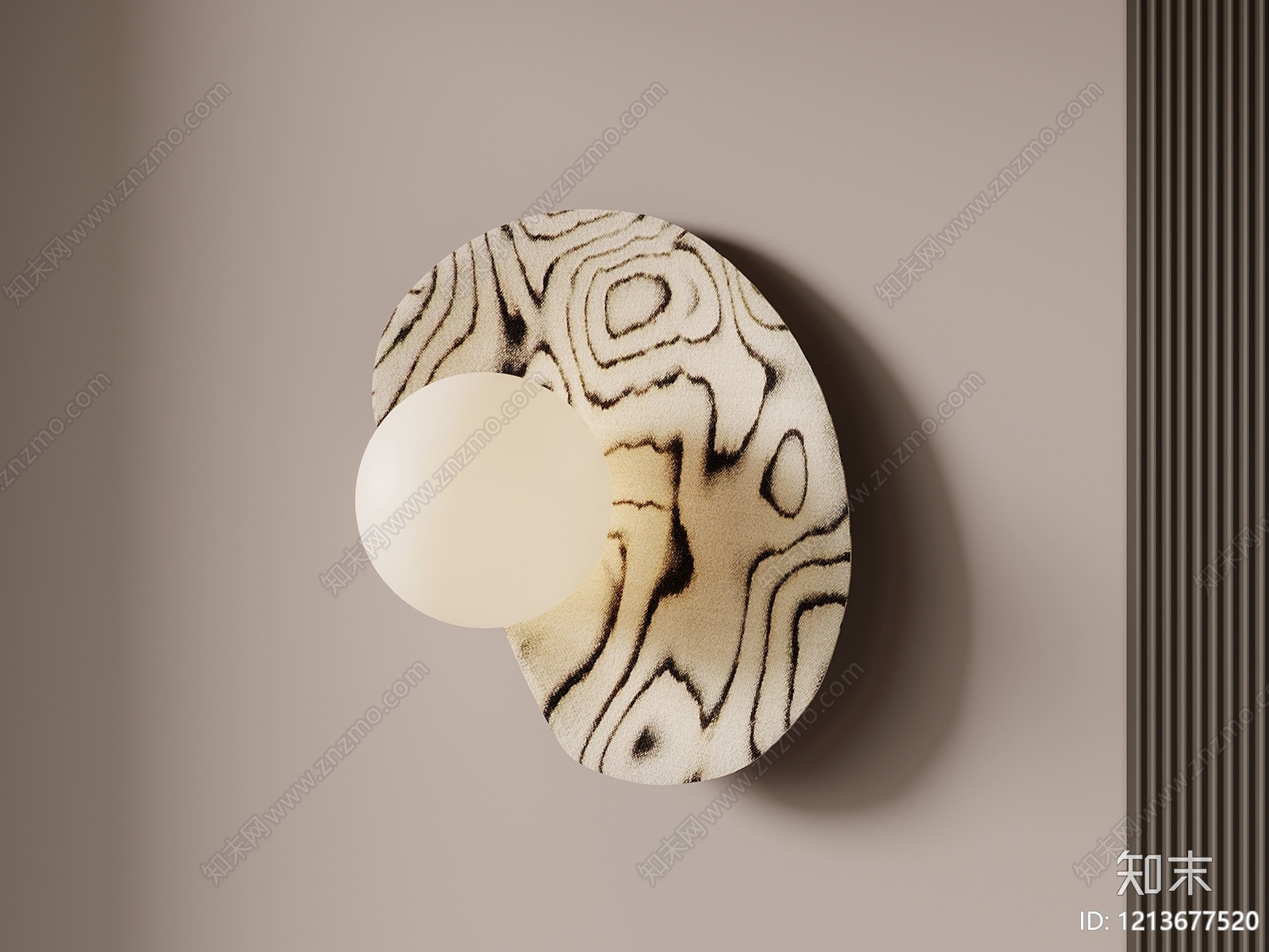 侘寂风壁灯3D模型下载【ID:1213677520】