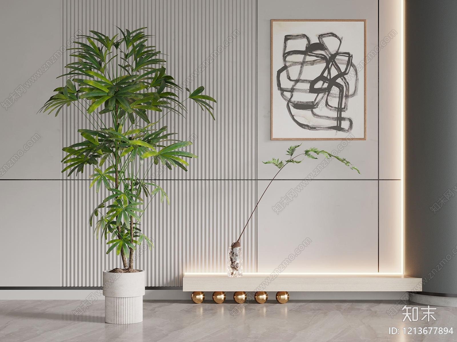 现代简约玄关3D模型下载【ID:1213677894】