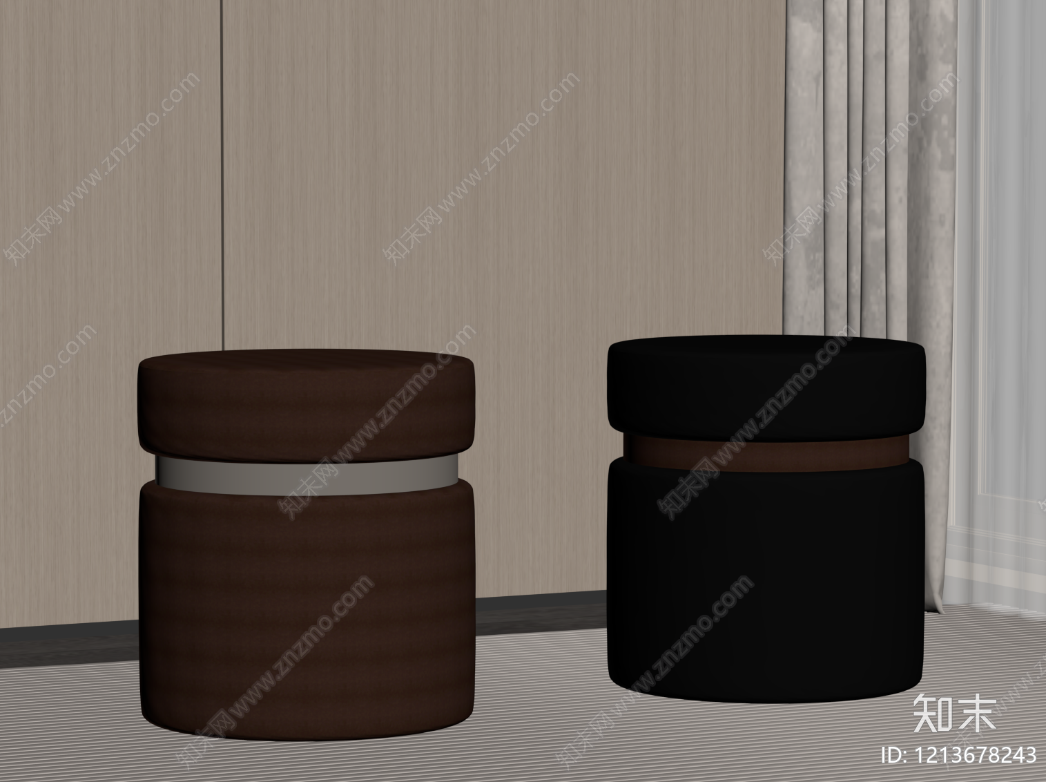 极简沙发凳SU模型下载【ID:1213678243】