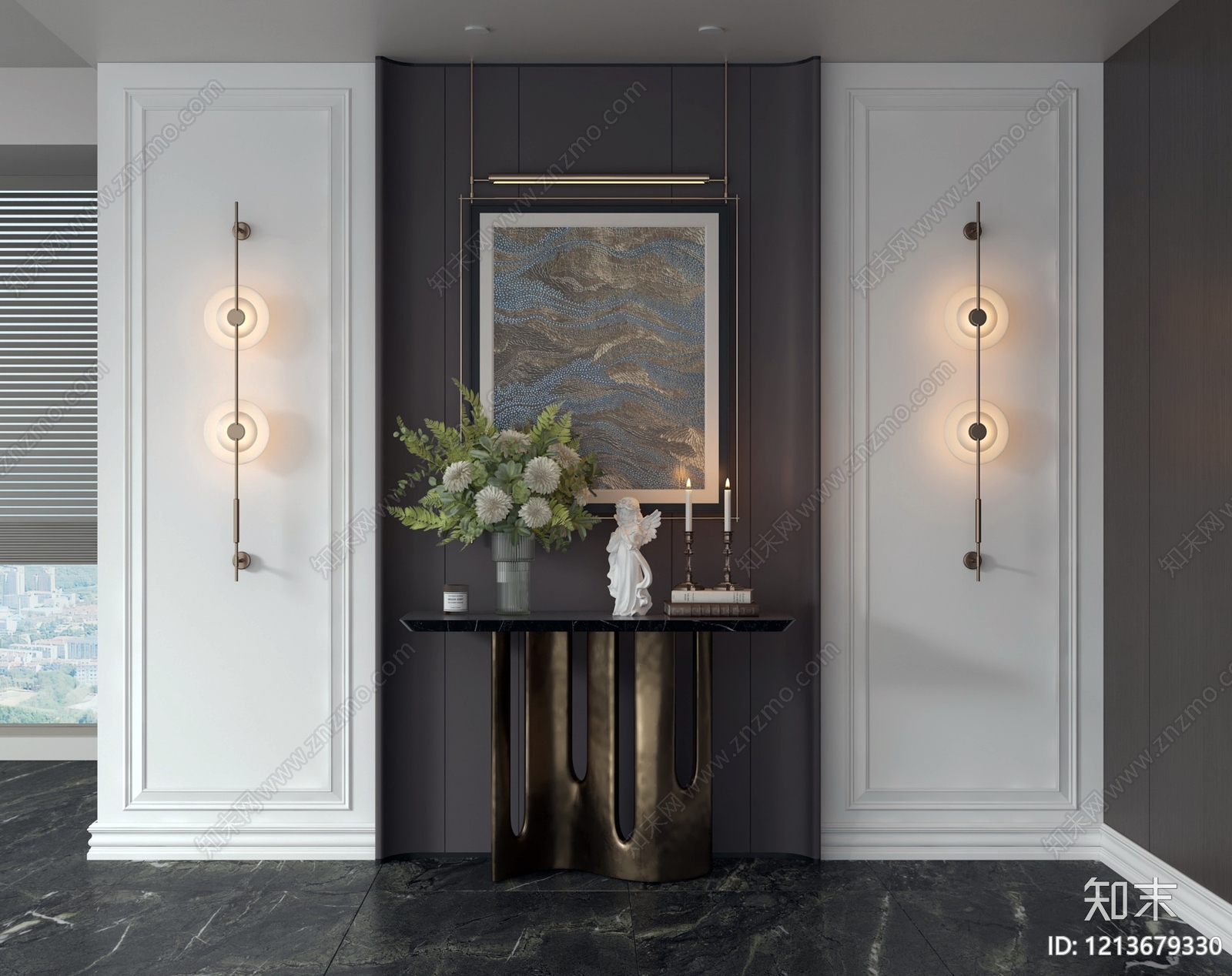 现代轻奢玄关3D模型下载【ID:1213679330】
