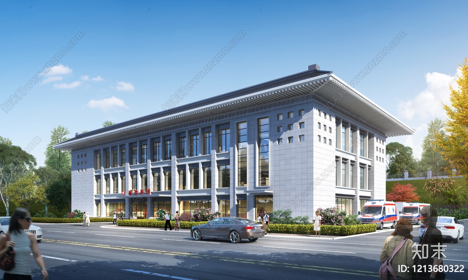 新中式其他公共建筑3D模型下载【ID:1213680322】