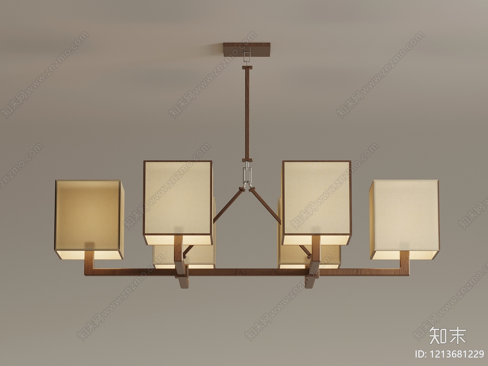 新中式卧室吊灯3D模型下载【ID:1213681229】