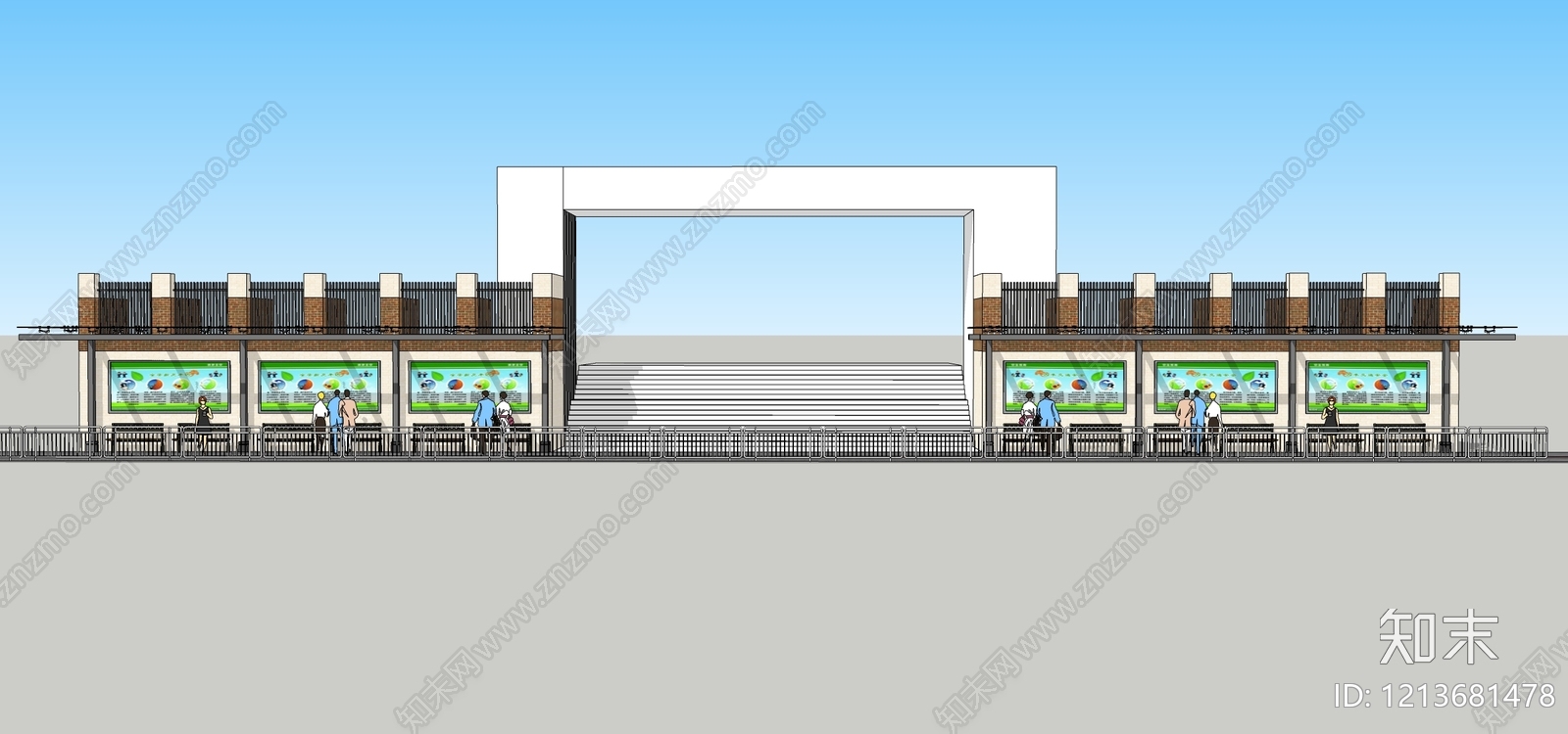 现代简约连廊SU模型下载【ID:1213681478】
