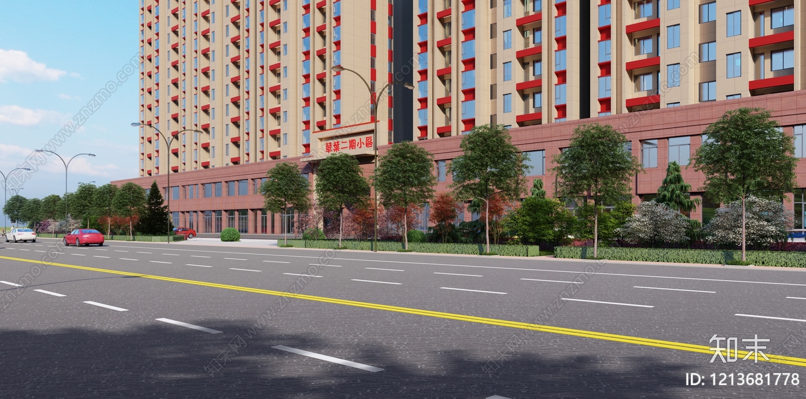 现代住宅区景观SU模型下载【ID:1213681778】