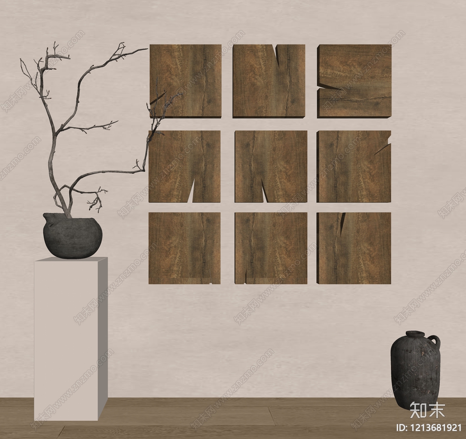 侘寂挂件SU模型下载【ID:1213681921】