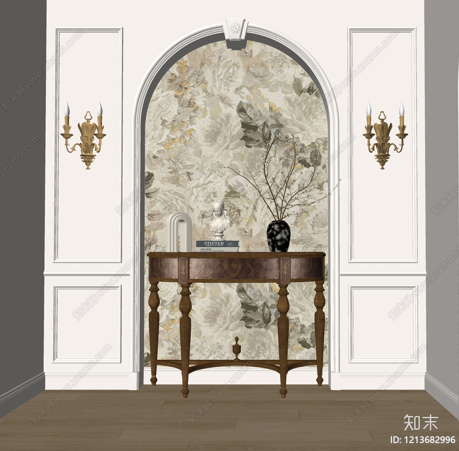 法式复古玄关SU模型下载【ID:1213682996】