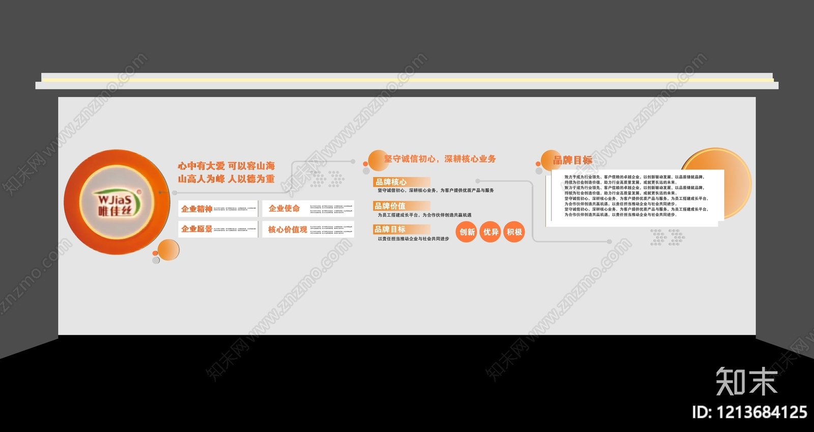 现代简约企业文化展厅SU模型下载【ID:1213684125】
