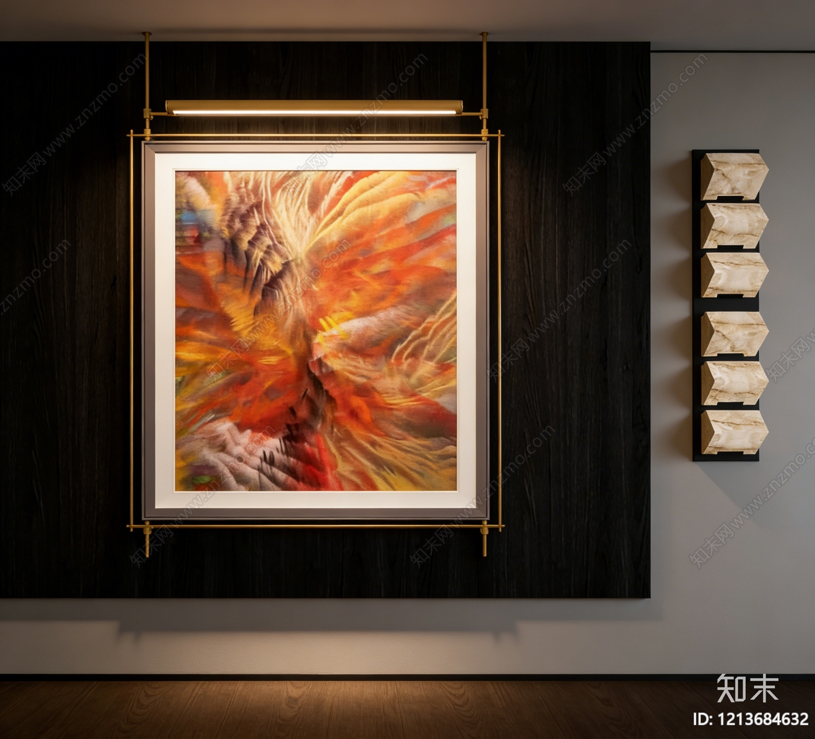 现代轻奢挂画3D模型下载【ID:1213684632】