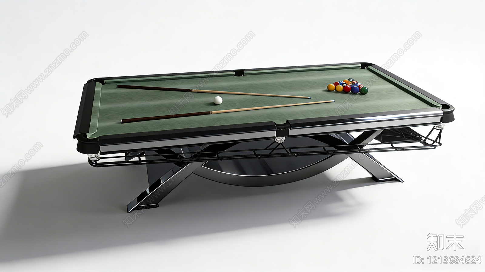 现代极简台球桌SU模型下载【ID:1213684624】