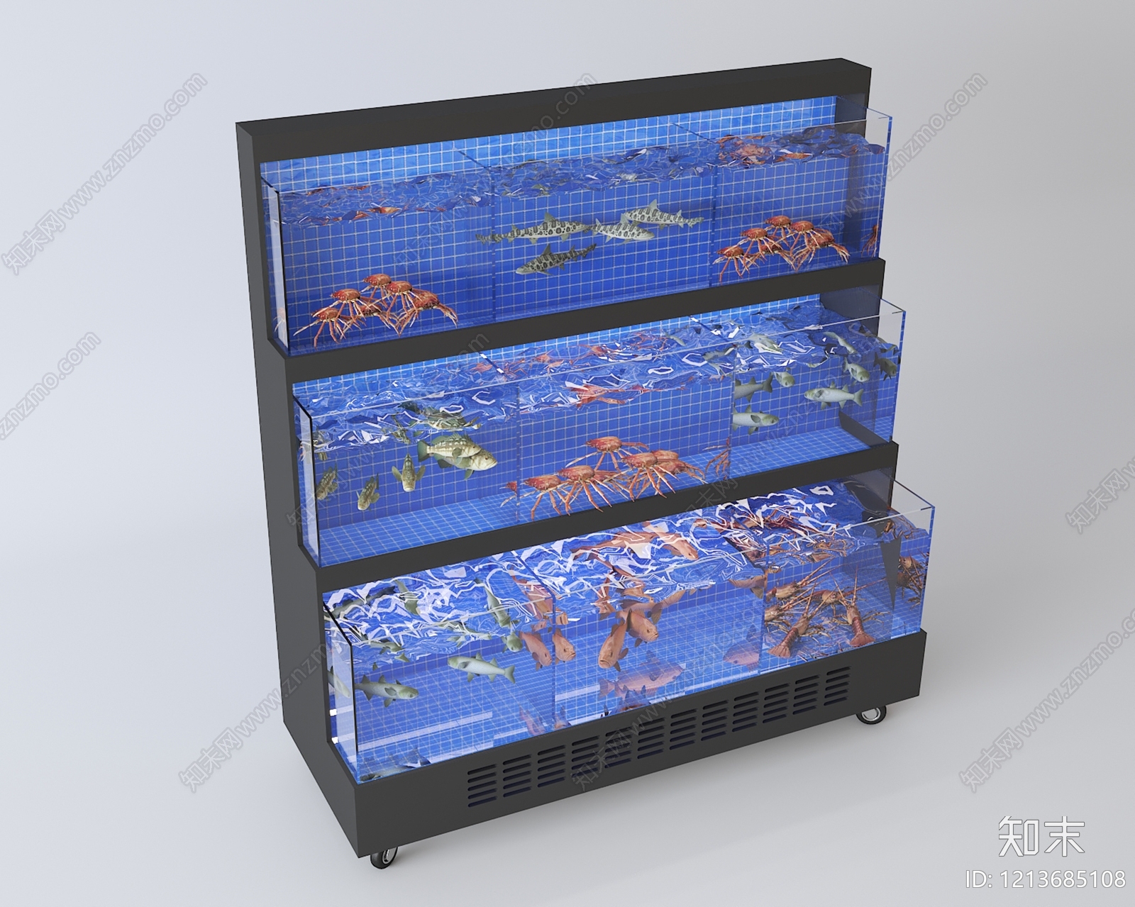 现代简约鱼缸3D模型下载【ID:1213685108】