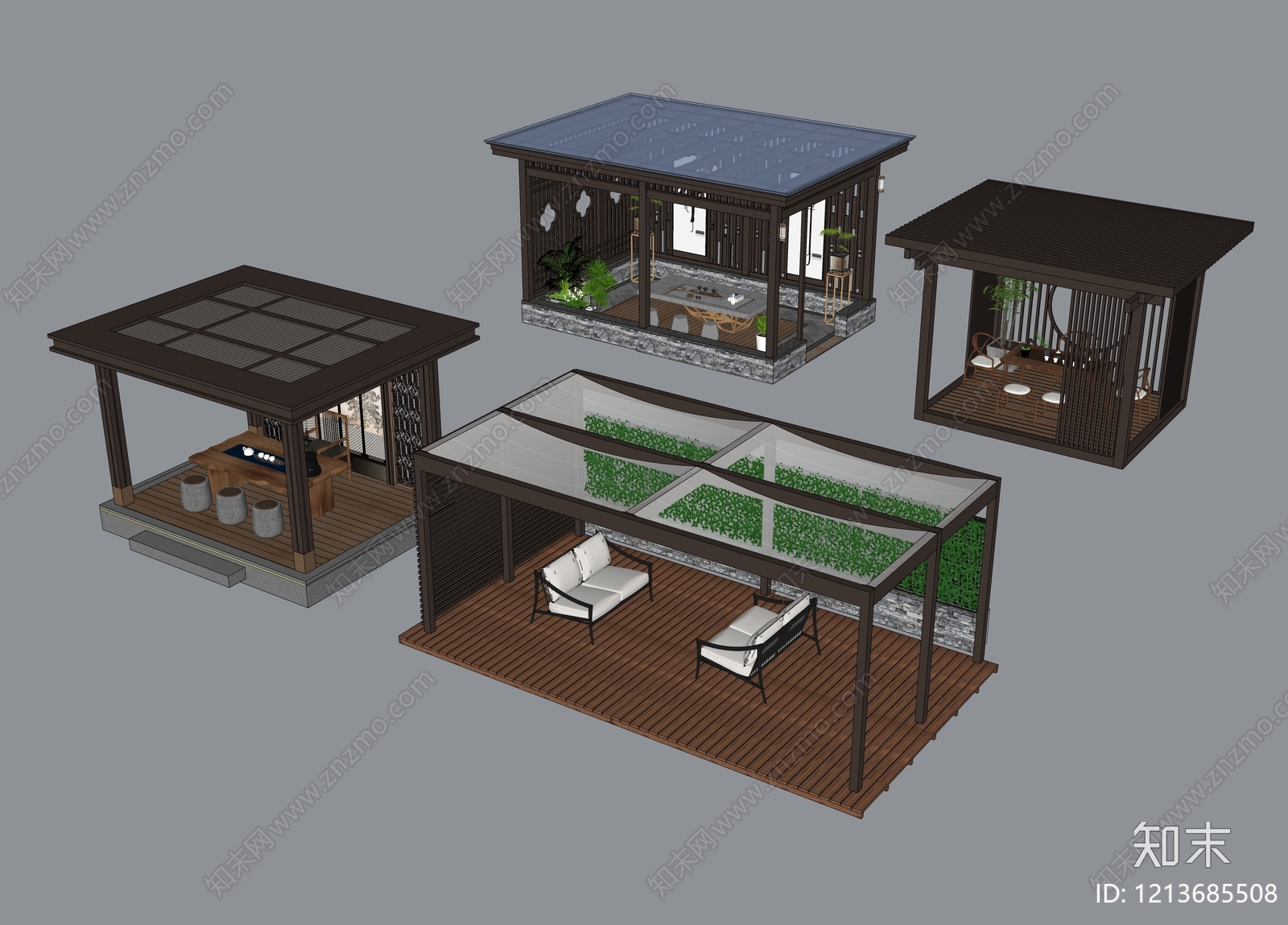 新中式小公建SU模型下载【ID:1213685508】