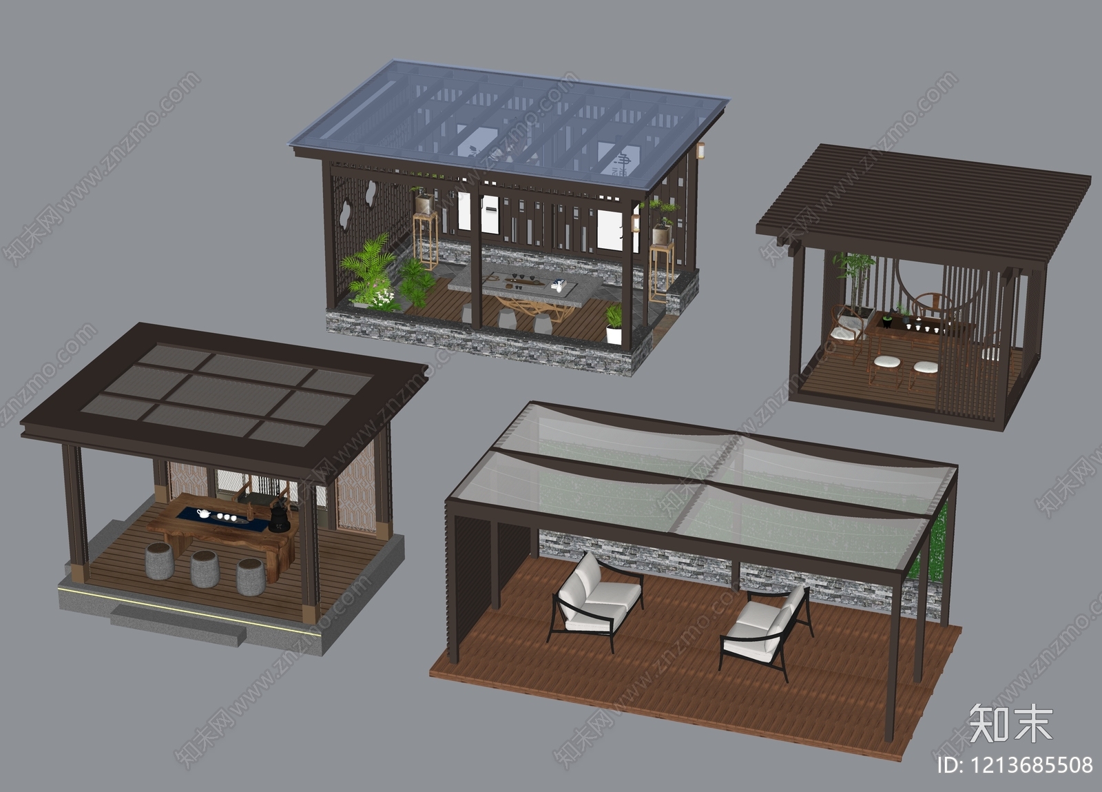 新中式小公建SU模型下载【ID:1213685508】