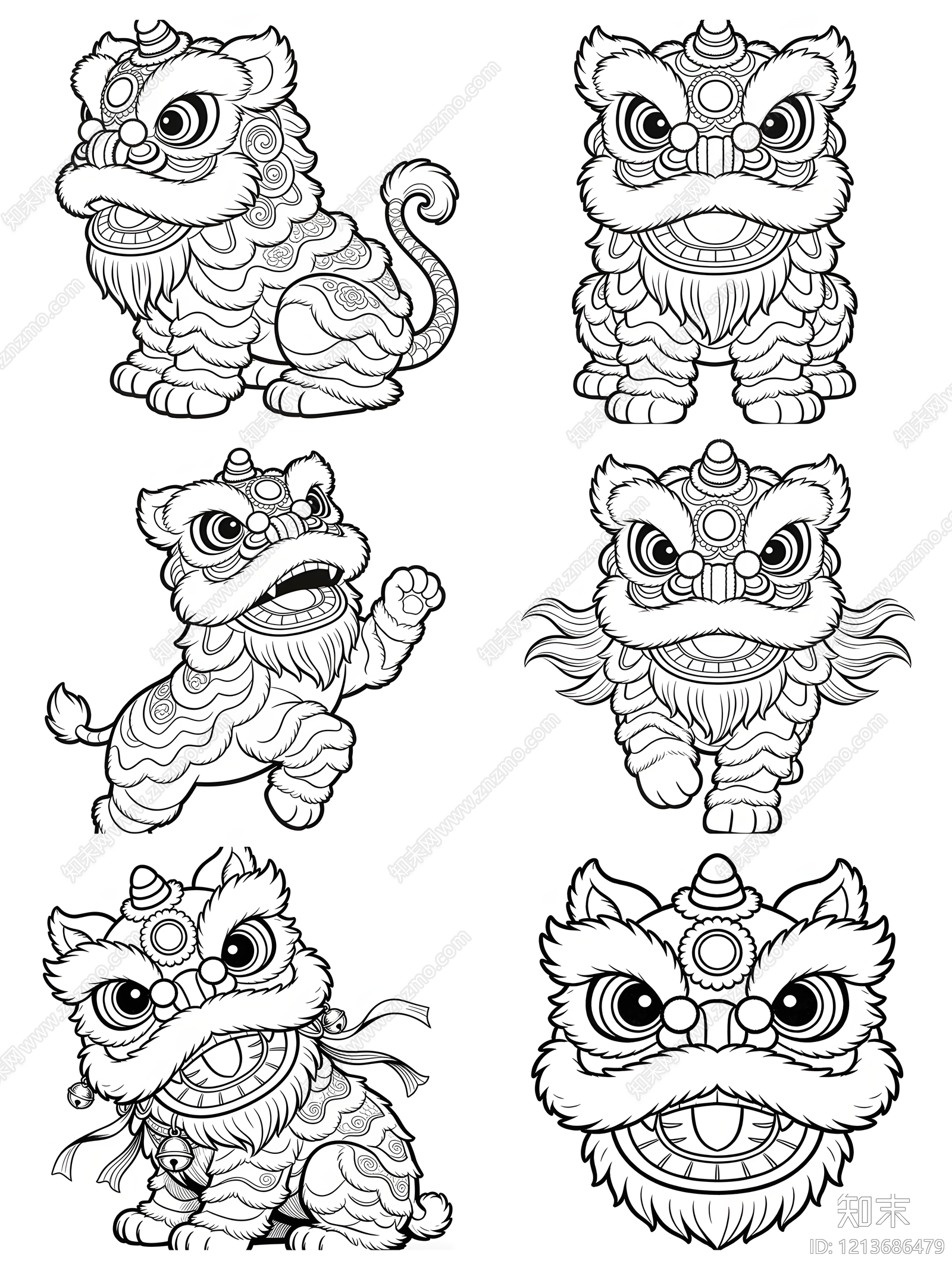 中式剪影图库施工图下载【ID:1213686479】