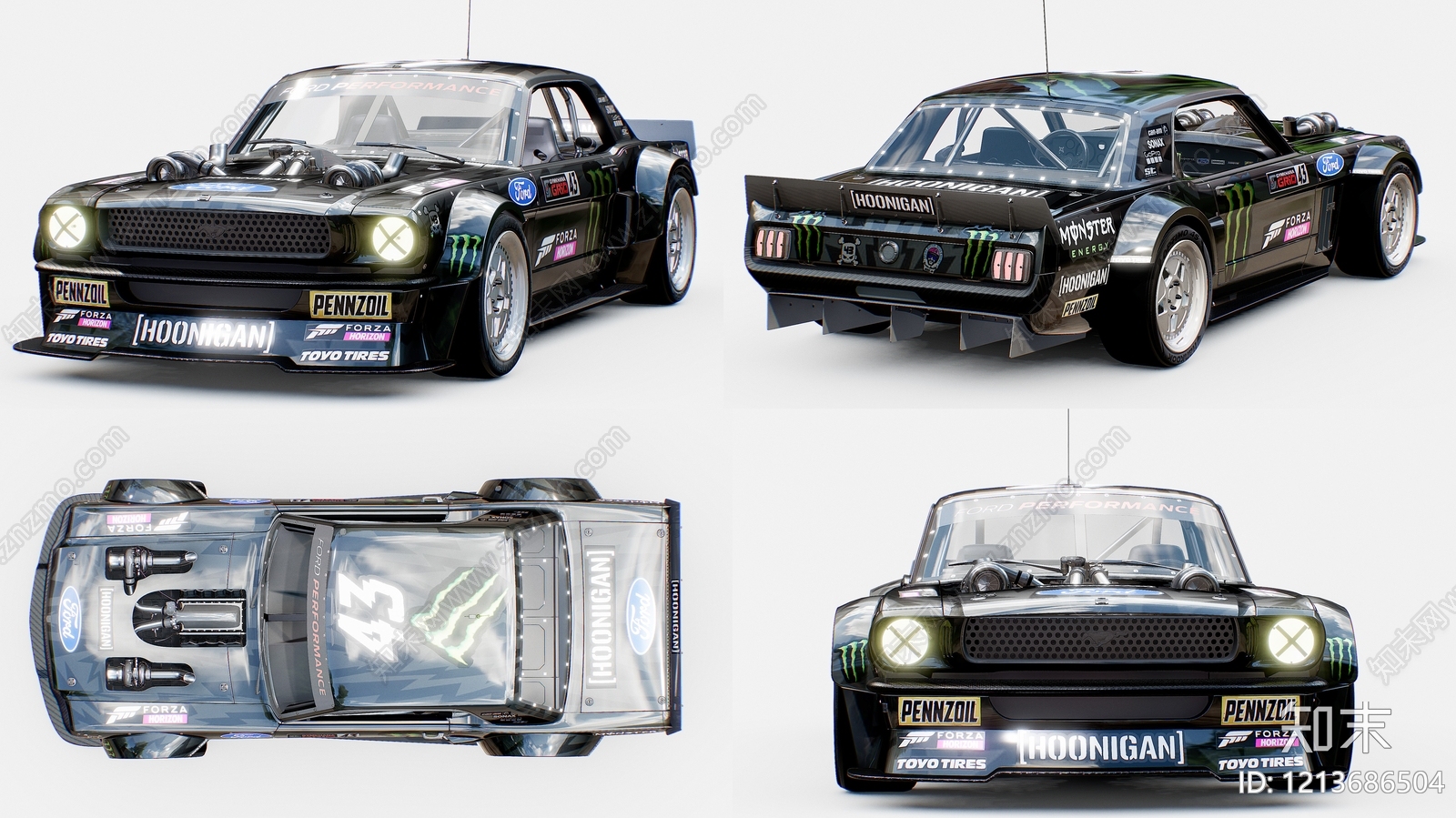 复古改装汽车展台SU模型下载【ID:1213686504】