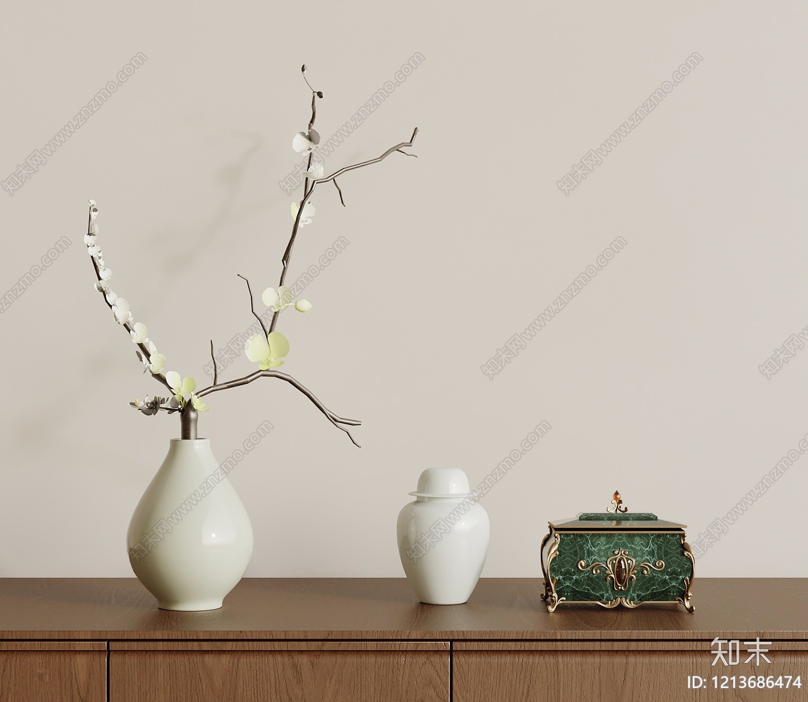 新中式花瓶SU模型下载【ID:1213686474】