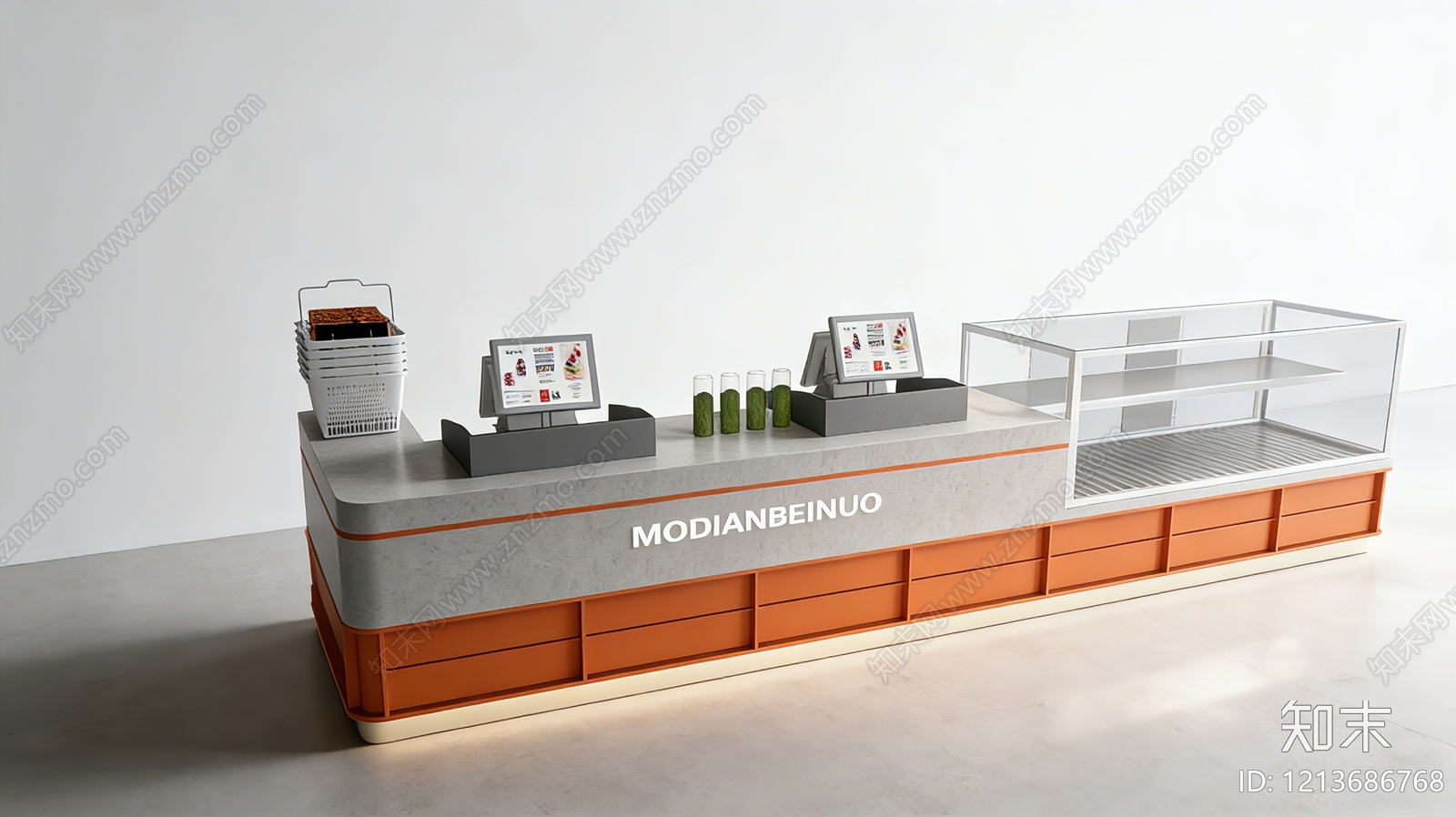 现代简约收银台SU模型下载【ID:1213686768】