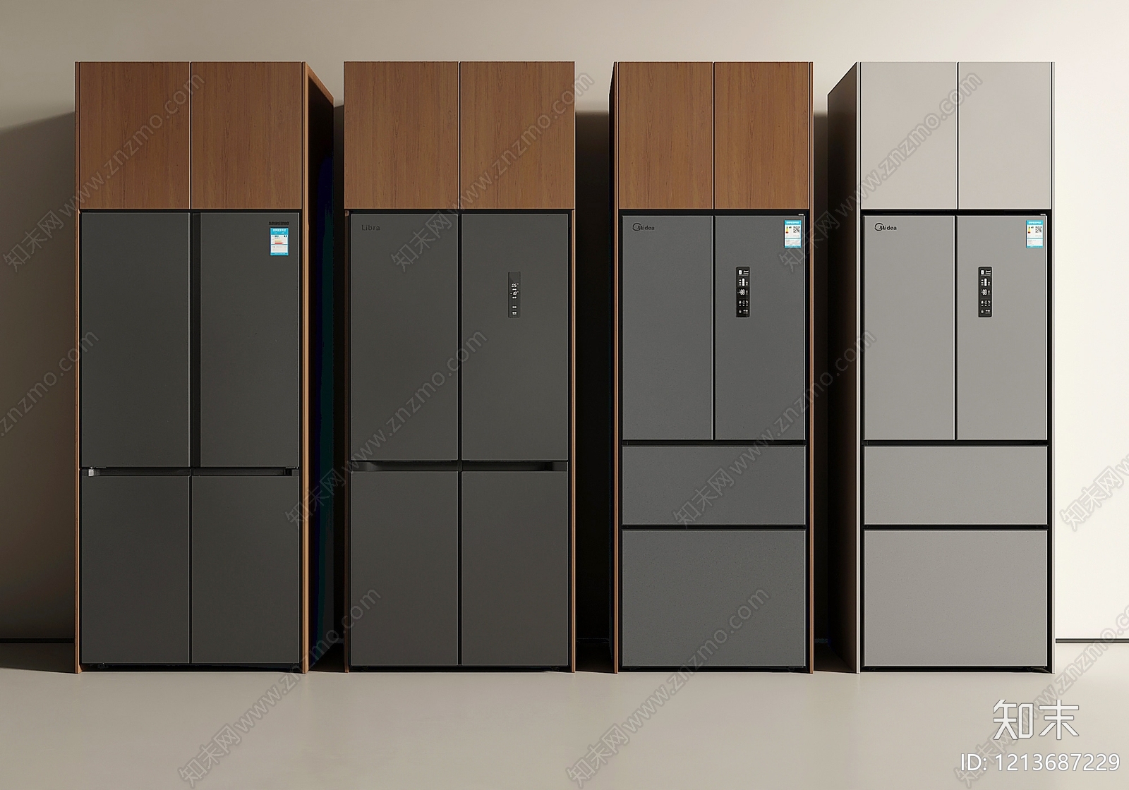 现代简约冰箱3D模型下载【ID:1213687229】