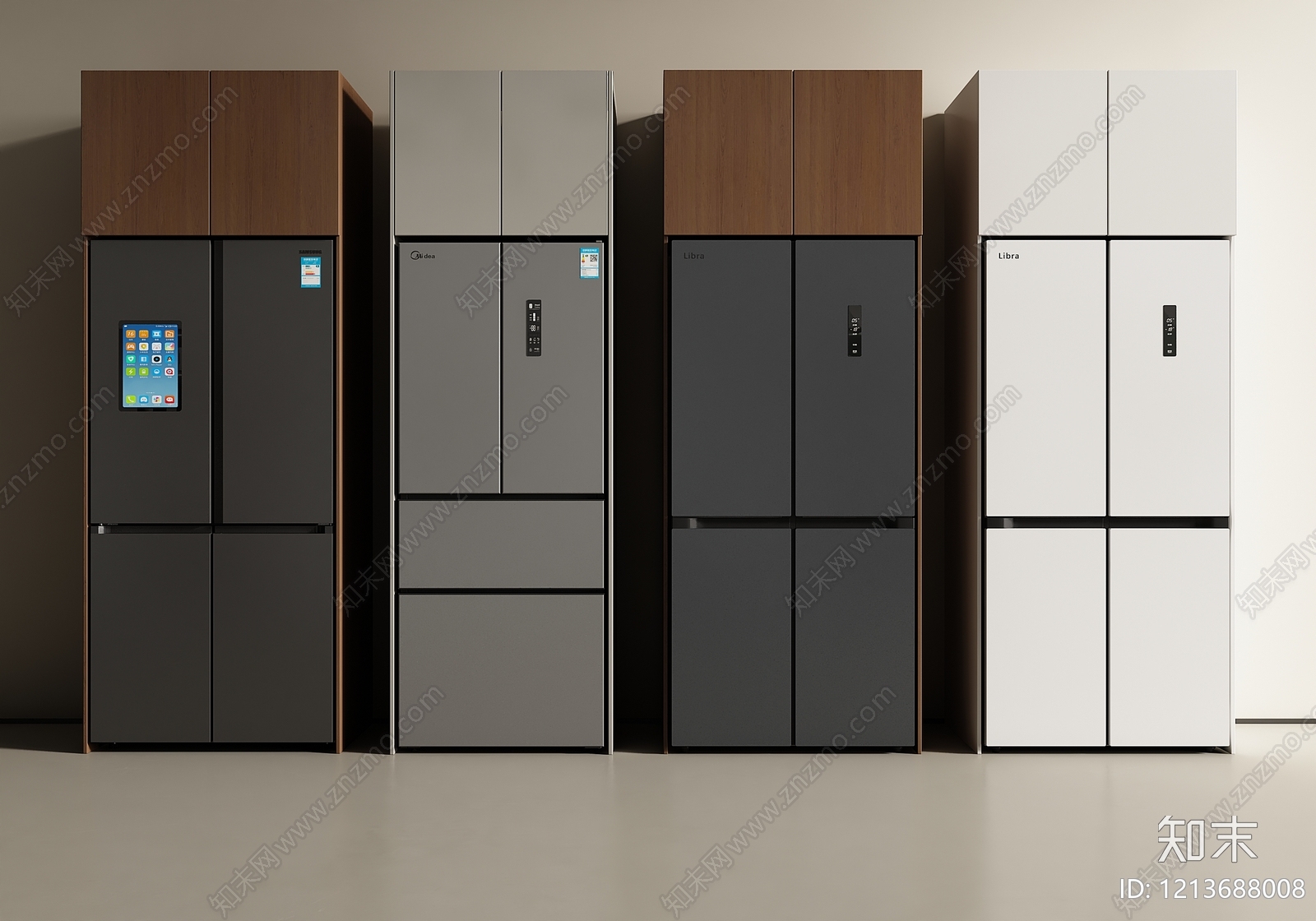 现代简约冰箱SU模型下载【ID:1213688008】