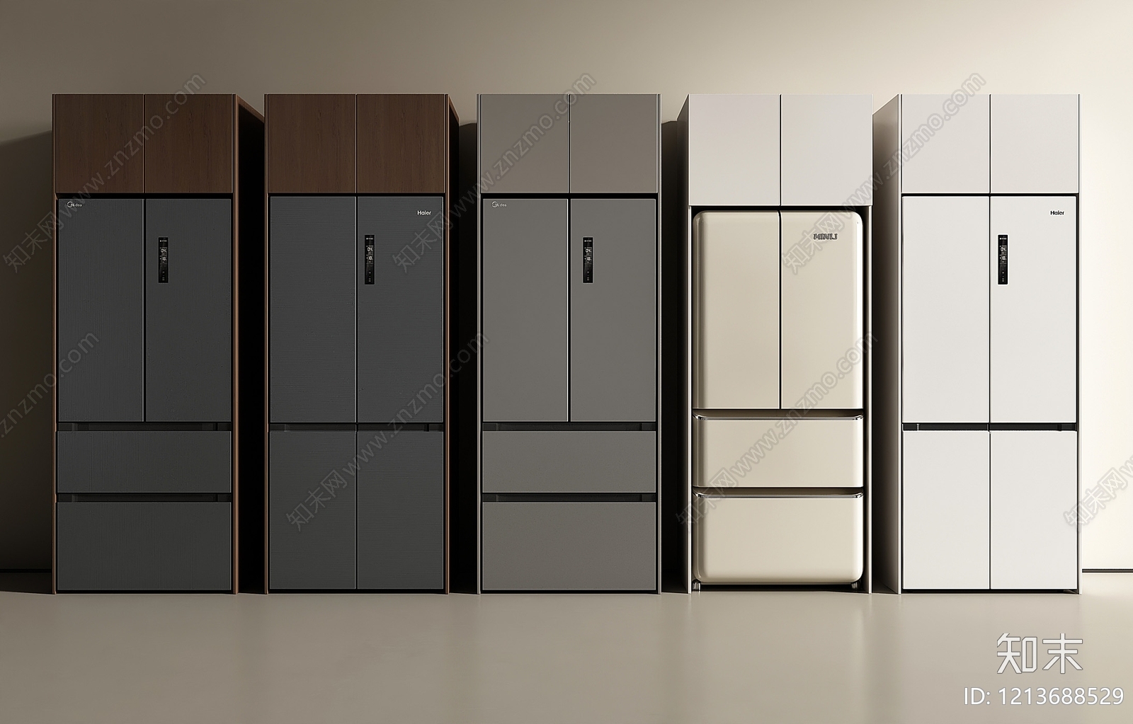 现代简约冰箱SU模型下载【ID:1213688529】