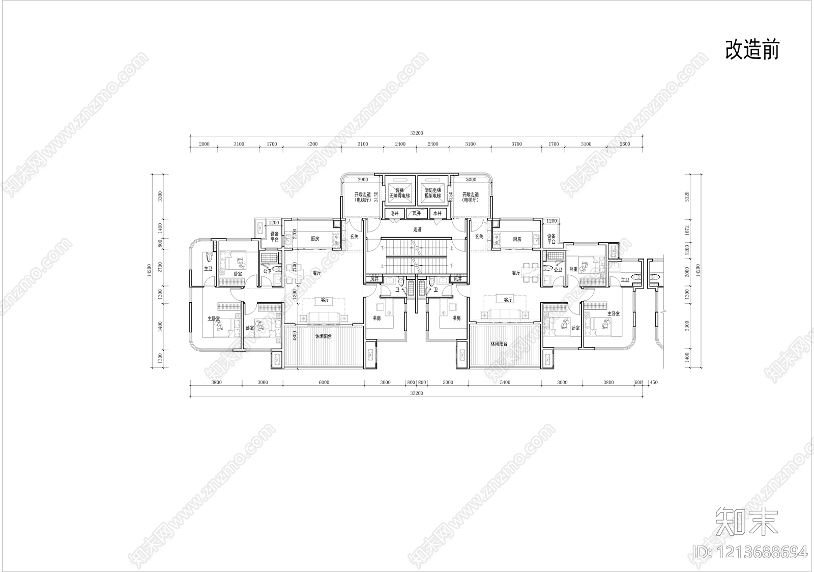 现代轻奢住宅楼建筑cad施工图下载【ID:1213688694】
