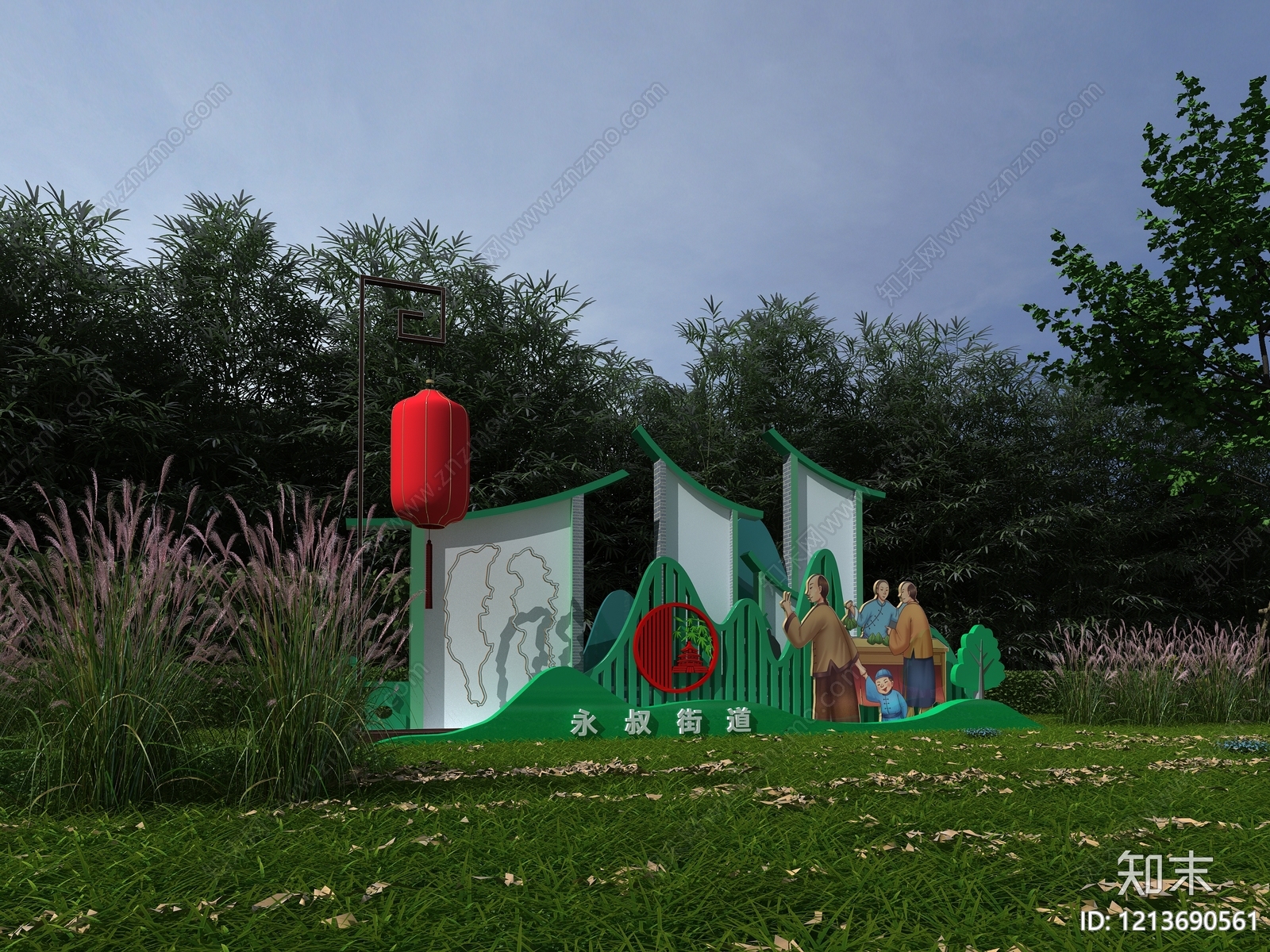 新中式景观其他景观小品3D模型下载【ID:1213690561】