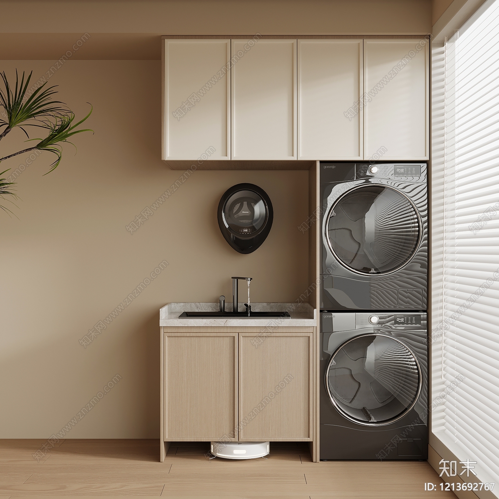 现代洗衣机柜SU模型下载【ID:1213692767】