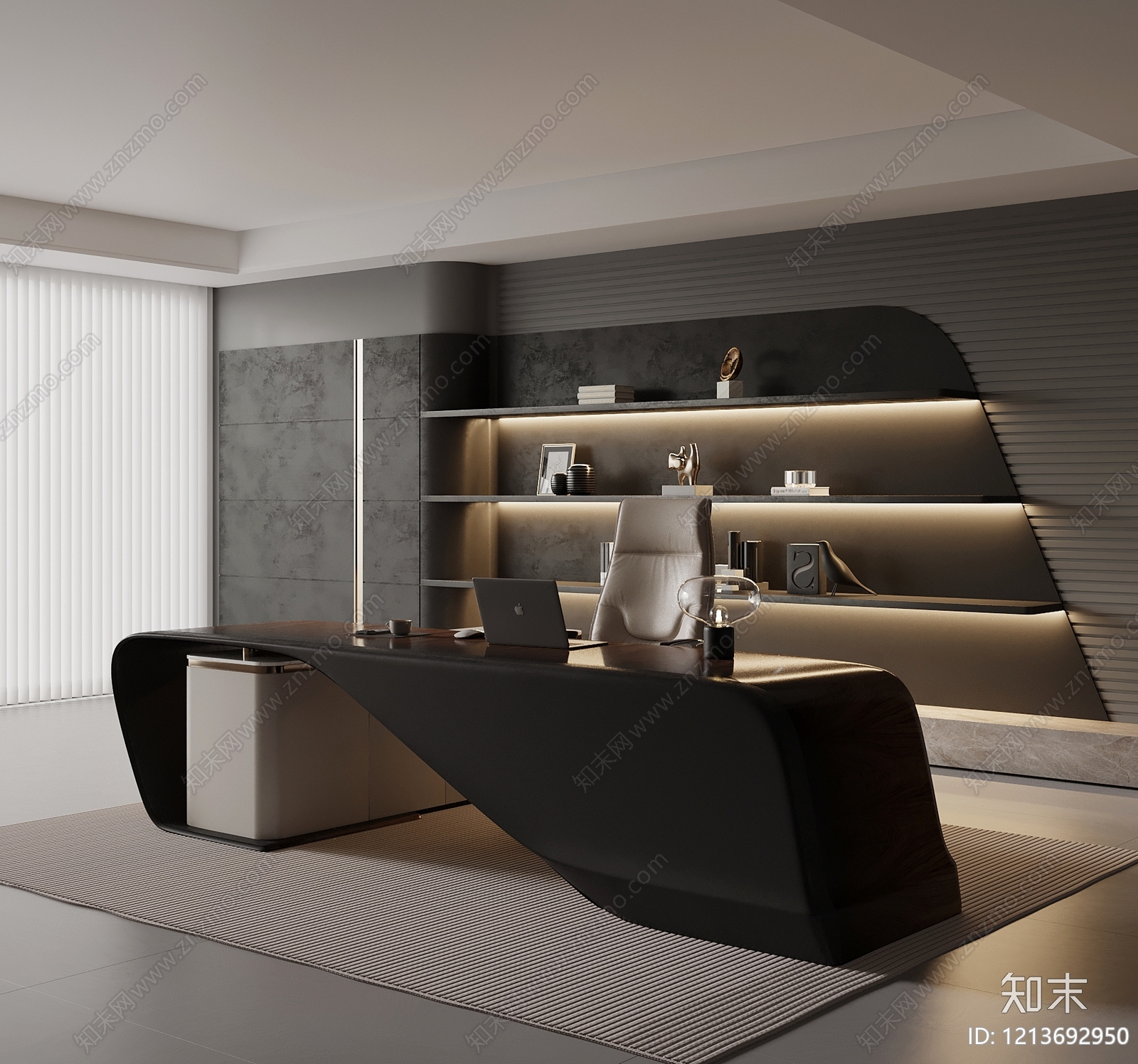 意式极简董事长办公室3D模型下载【ID:1213692950】