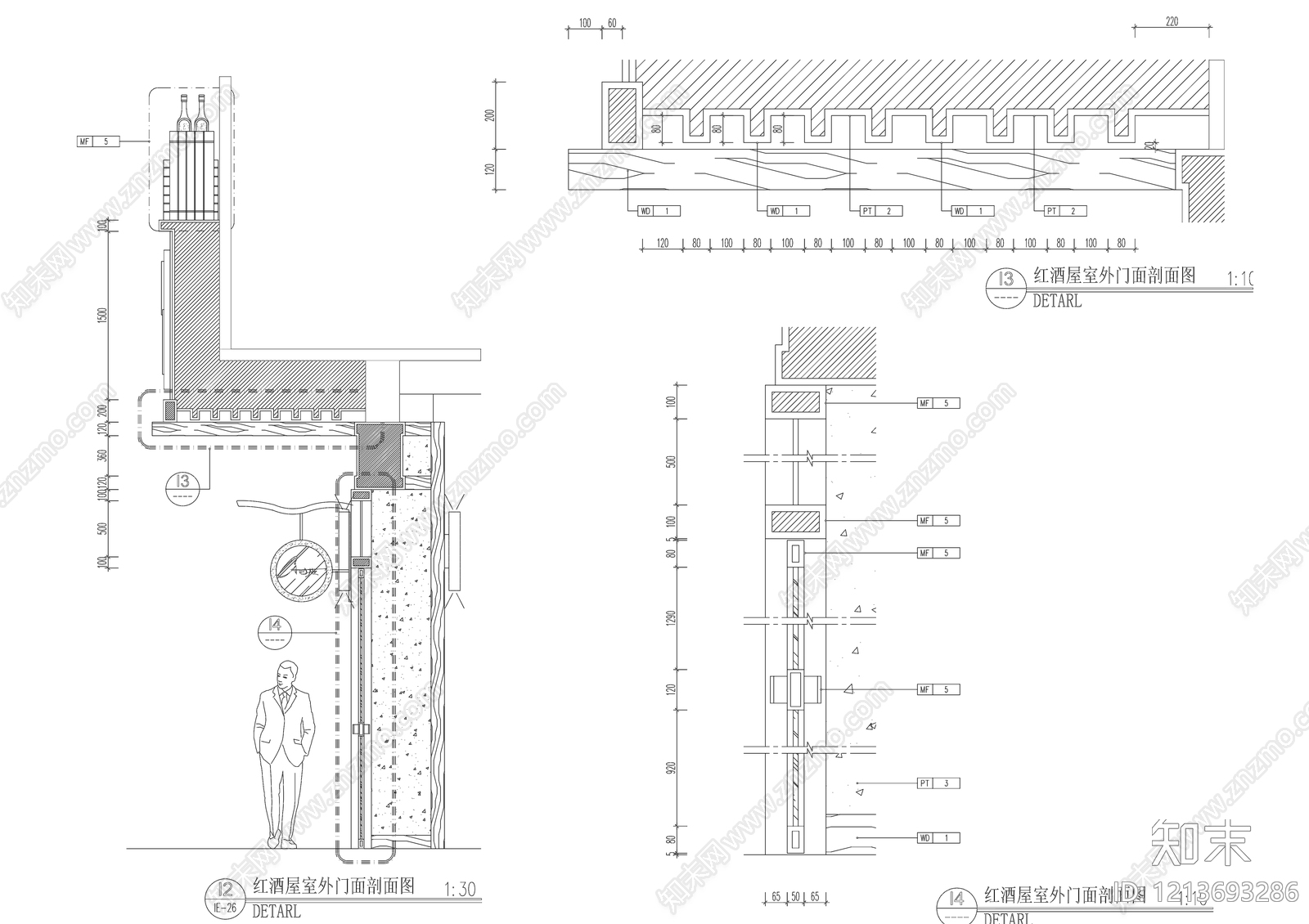 现代门头施工图下载【ID:1213693286】