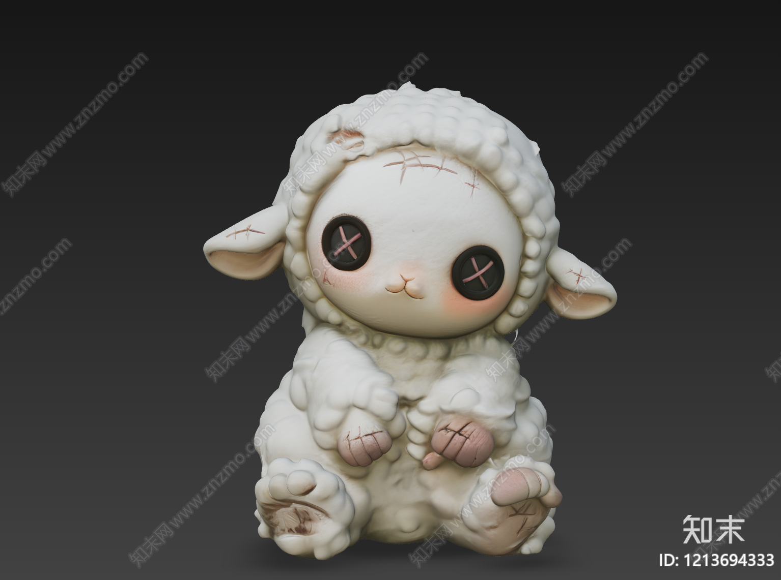 暗黑可爱风雕塑摆件3D模型下载【ID:1213694333】