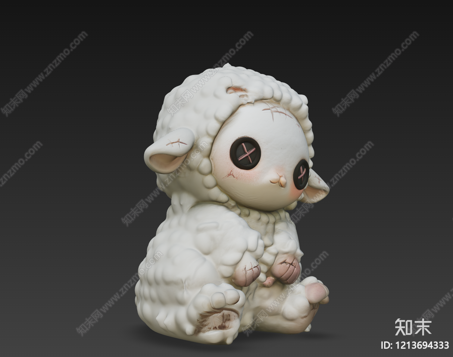 暗黑可爱风雕塑摆件3D模型下载【ID:1213694333】