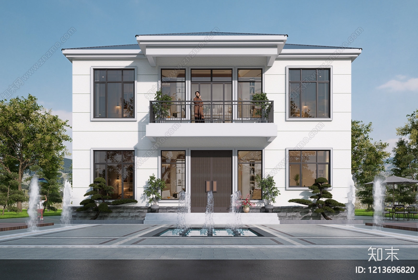 新中式乡村民房SU模型下载【ID:1213696820】