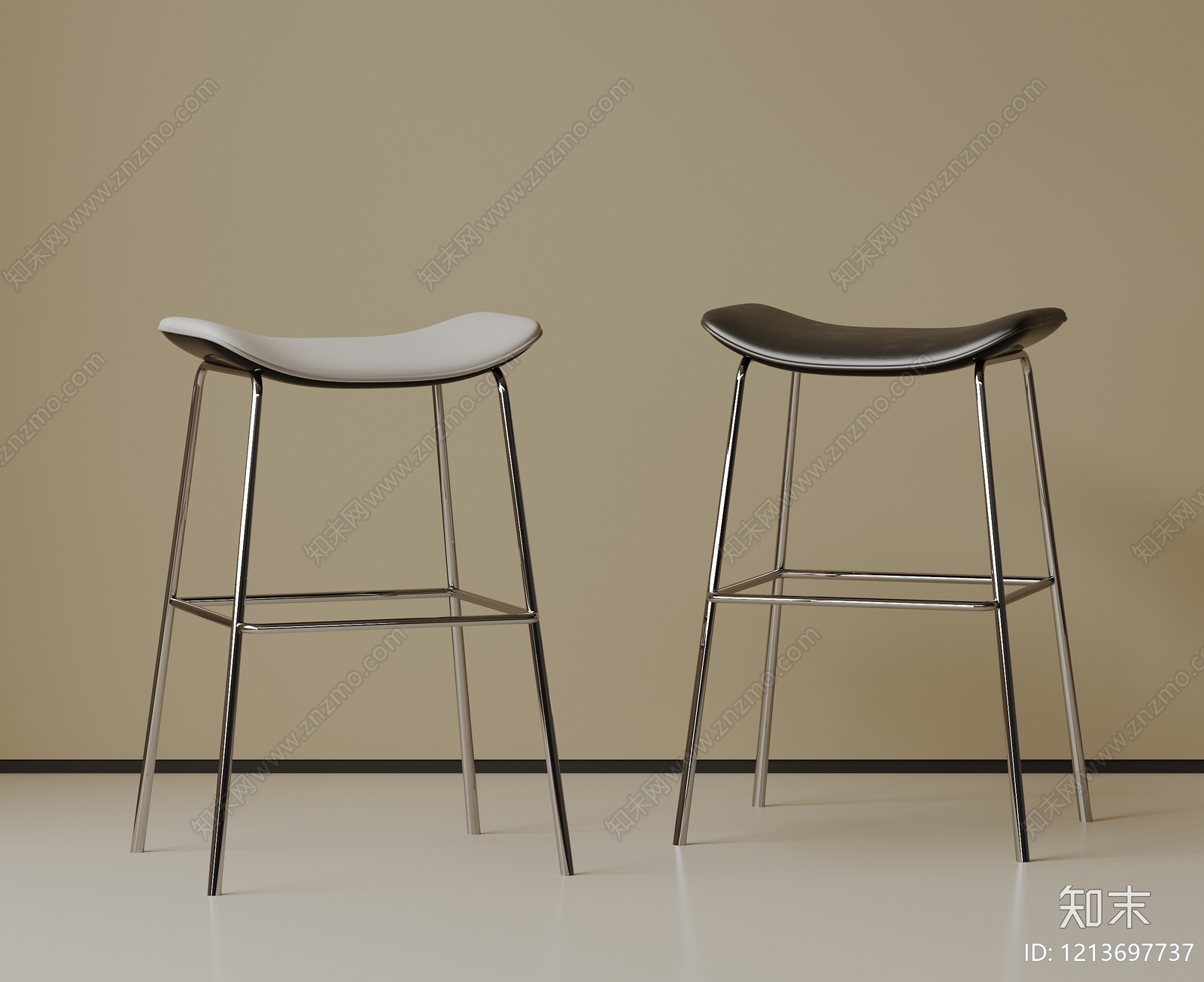 现代简约吧椅3D模型下载【ID:1213697737】