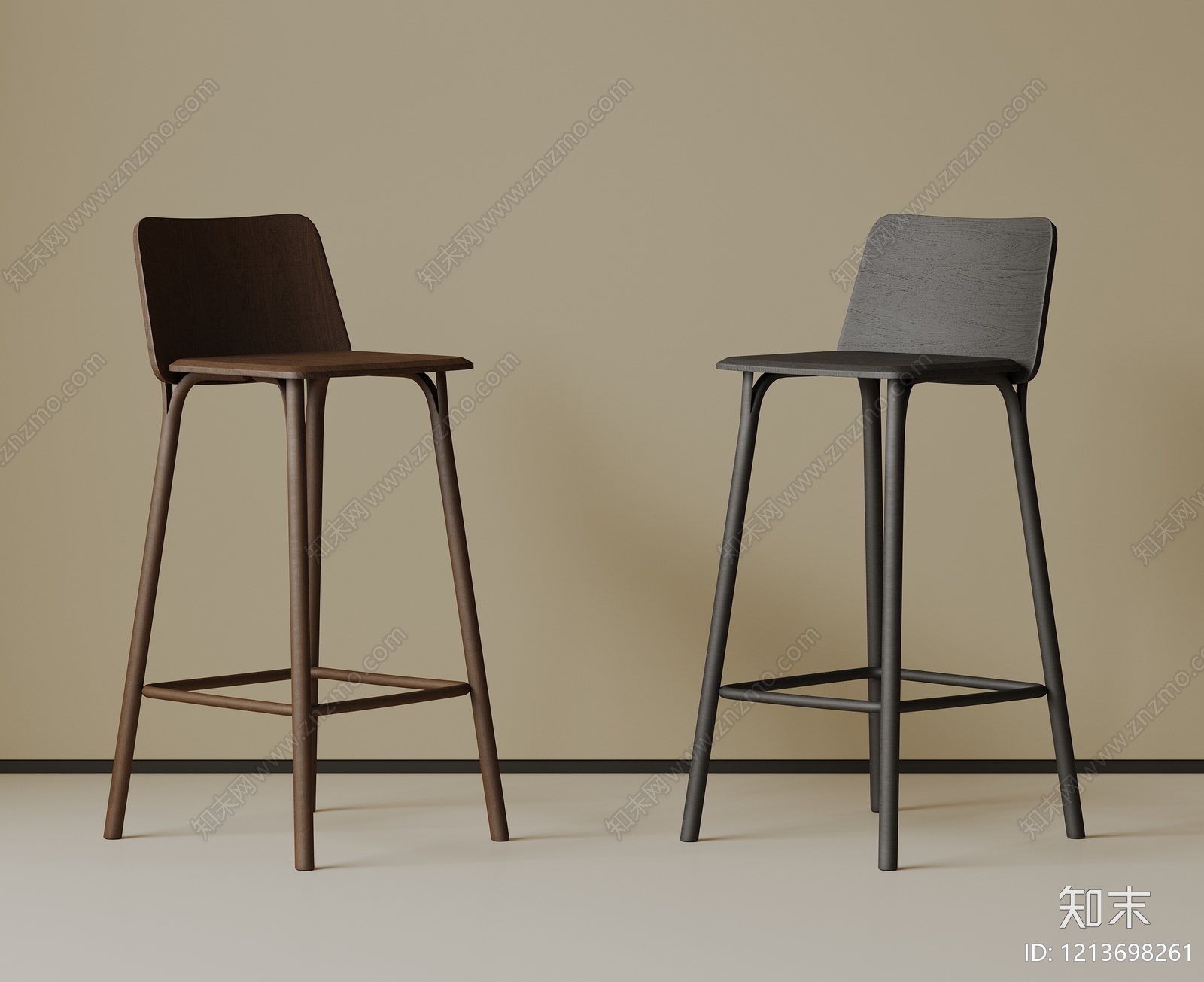 极简吧椅3D模型下载【ID:1213698261】