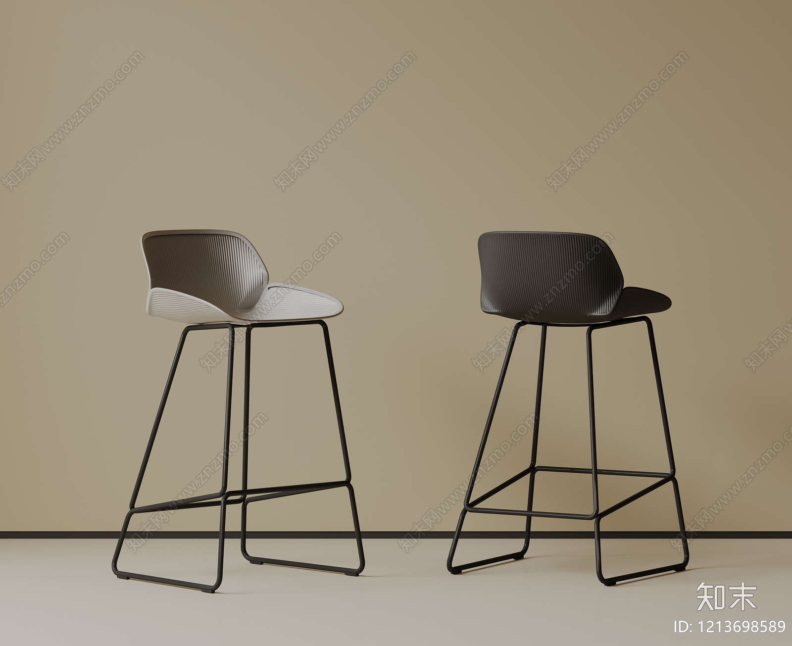 现代简约吧椅3D模型下载【ID:1213698589】