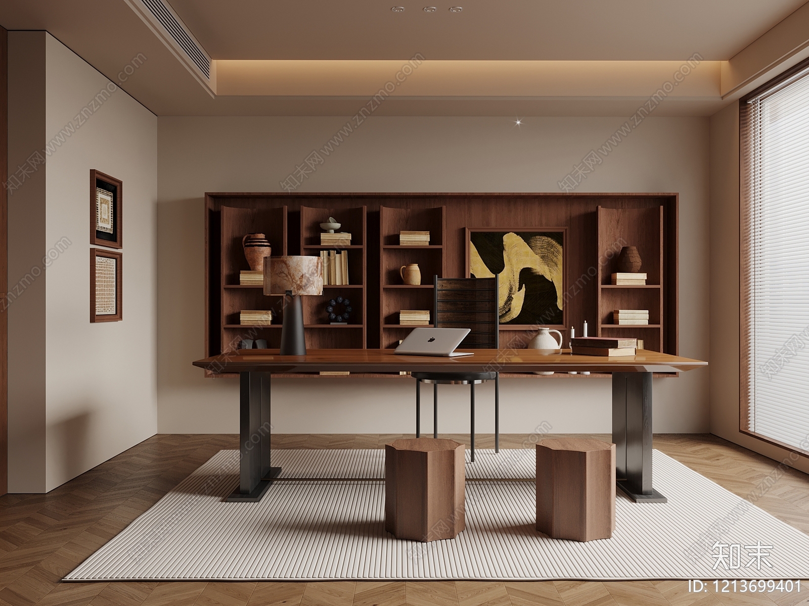 中古风书房3D模型下载【ID:1213699401】