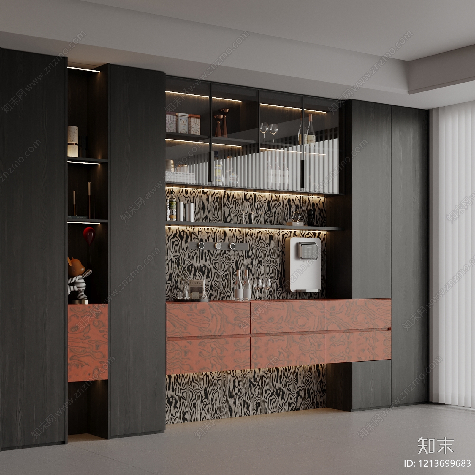 现代极简酒柜3D模型下载【ID:1213699683】