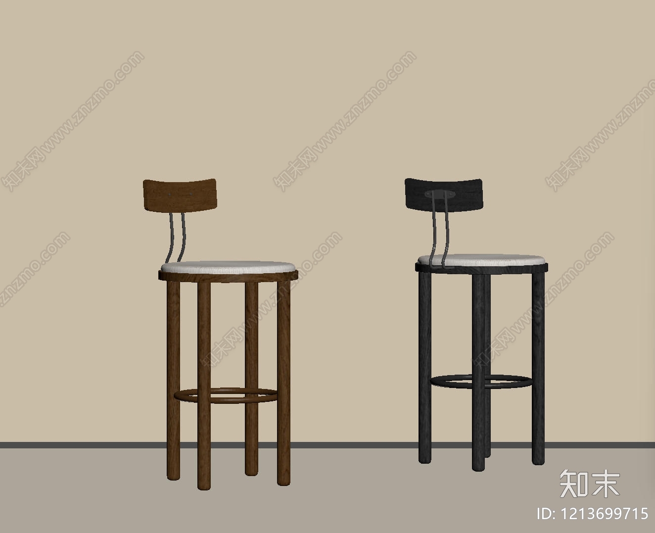 现代简约吧椅SU模型下载【ID:1213699715】