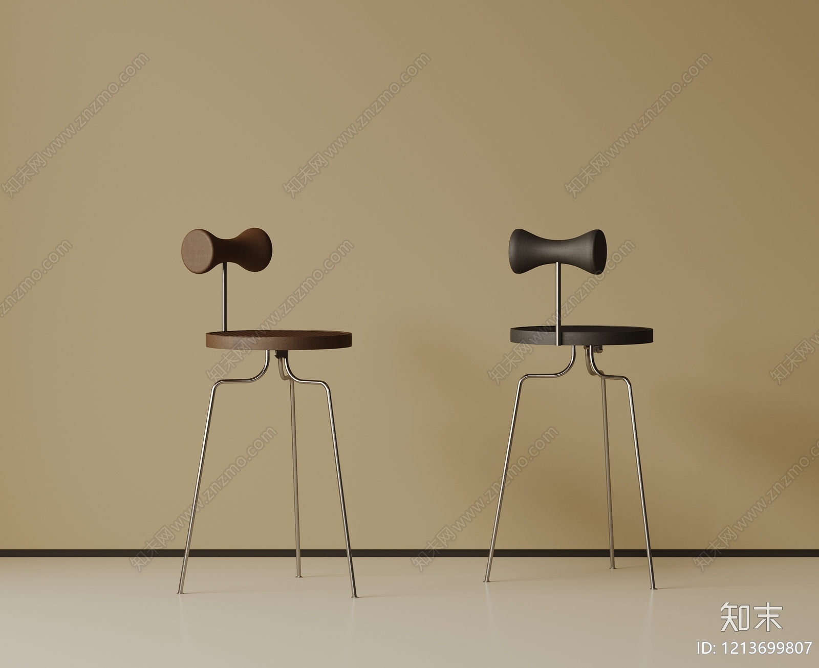 现代简约吧椅3D模型下载【ID:1213699807】