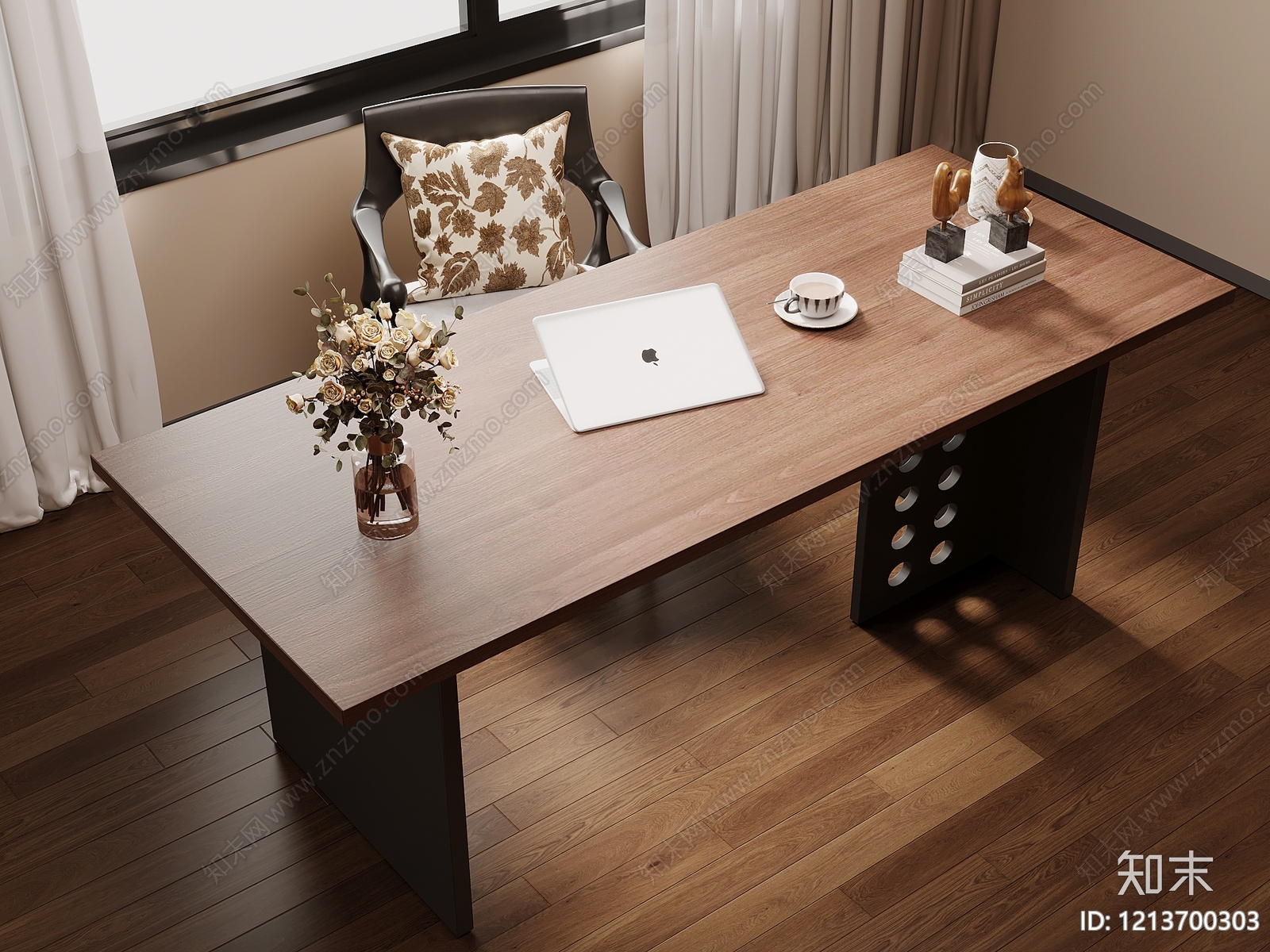 现代简约书桌3D模型下载【ID:1213700303】