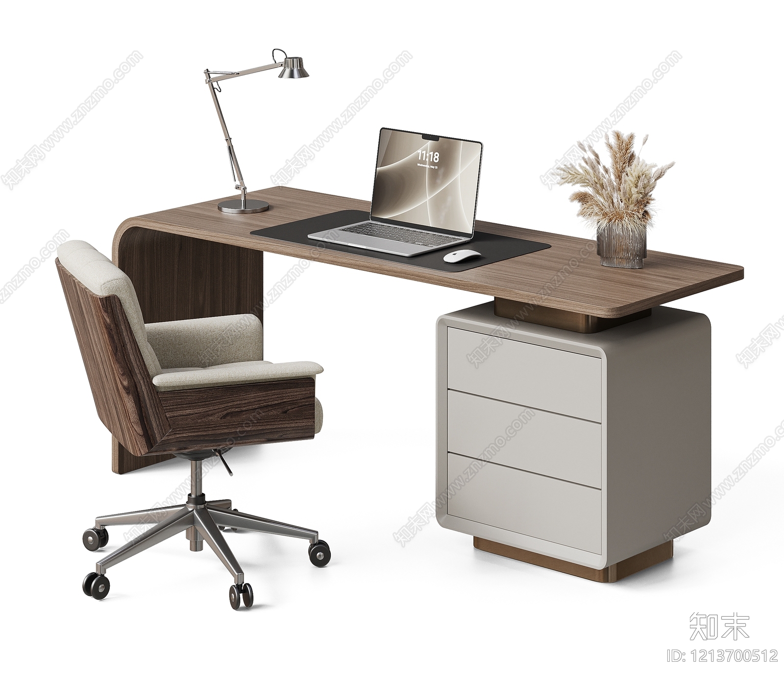 现代简约书桌椅3D模型下载【ID:1213700512】