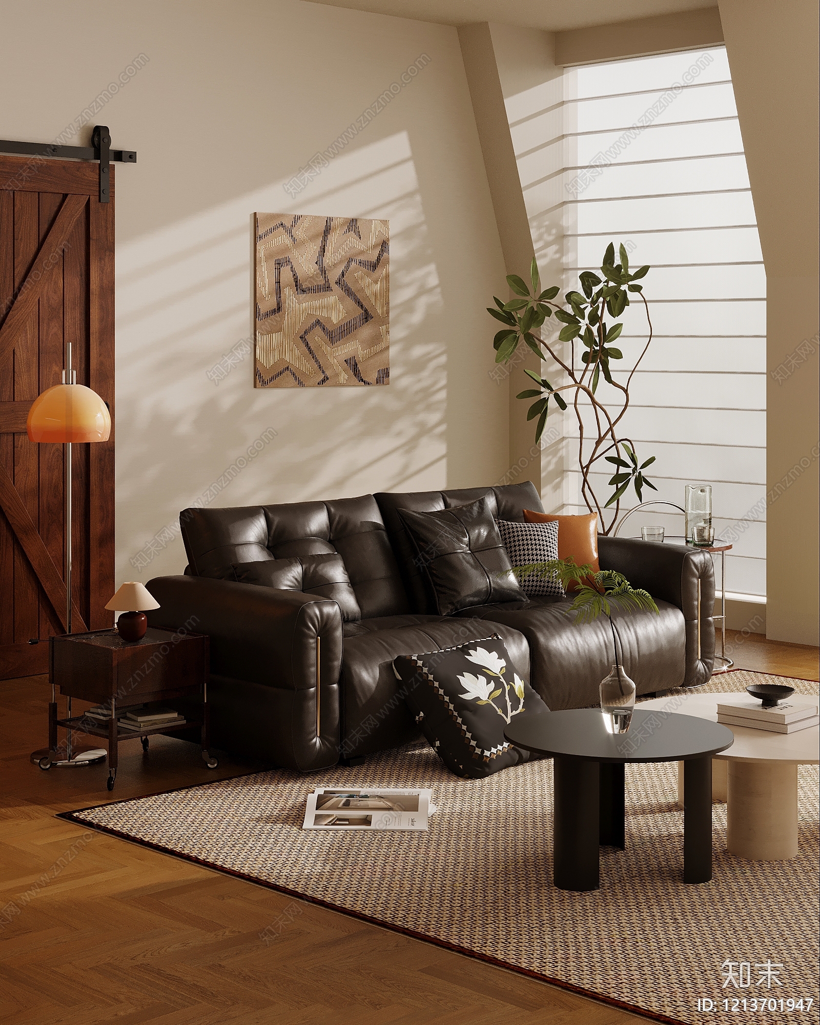 中古风多人沙发3D模型下载【ID:1213701947】