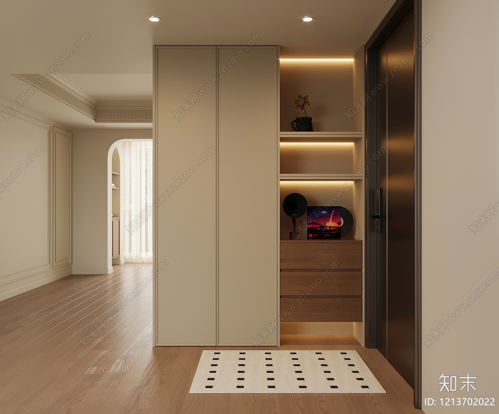 现代玄关柜SU模型下载【ID:1213702022】