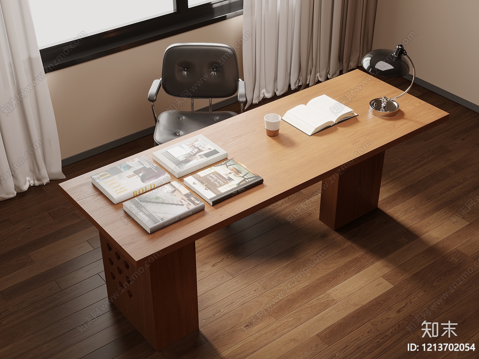 现代简约书桌3D模型下载【ID:1213702054】